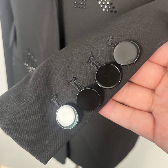 KARL LAGERFELD PARIS Hotfix Embellished Blazer black size 6 - Picture 5 of 13